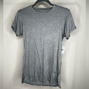 grey small stripped work out shirt